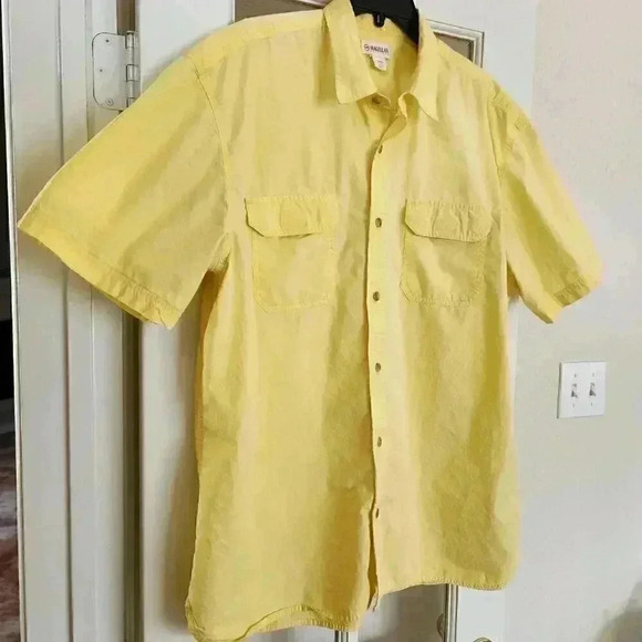 Magellan Men's Button Up Short Sleeve Fishing Shirt XXL Summer Yellow Outdoors - Picture 2 of 11